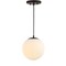 Jonathan Y Bleecker 7.75" Metal/Glass Globe LED Pendant, White/Oil Rubbed Bronze JYL9528B - alternate 7