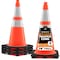 Xpose Safety Traffic Safety Cone, 28 in, PVC, Dual 6 in & 4 in Reflective Collar, DOT Approved, Orange, 4 pk OTC28-64-4-X-S - alternate 1