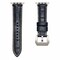 Elegani Alligator-Embossed Leather Band Compatible with Apple Watch 44mm, Blue/White, Silver Buckle LATPAM-BLUWHT-SLV-44 - alternate 1