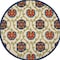 Homeroots 8' Navy Blue Beige Green Blue And Red Round Floral Indoor Outdoor Area Rug 546784 - alternate 1