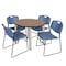 Regency Round Kee Breakroom Table W/ 4 Zeng Stack Chairs, 36 in W, 36 in L, Noble Oak TB36RNDNOBPCM44BE - alternate 1