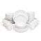 Elama Iris 18 Piece Porcelain Dinnerware Set with 2 Large Serving Bowls in White EL-IRIS - alternate 1