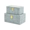 Homeroots Set of Two Blue Wood Metal And Fabric Box With Lid, 2PK 489363 - alternate 7