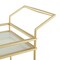 Homeroots 33" Gold And White Iron and Glass Rolling Bar Cart 551672 - alternate 8