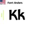 Aacc Self-Adhesive Vinyl Letter: K, Scale: 15 cm. Color: Black Font: Anders by AACC-Anders-UK-Black-M15x1 - alternate 1