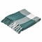 Homeroots 50" X 60" Green Woven Cotton Checkered Throw Blanket with Fringe 516572 - alternate 5