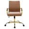 Leisuremod Benmar Leather Office Chair with Gold Frame, Brown BOG19BRL - alternate 5
