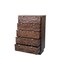 Homeroots 35" Brown Carved Abstract Solid Wood Five Drawer Dresser 661225 - alternate 5