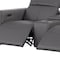 Homeroots 136" Dark Gray Top Grain Leather Reclining USB Sofa And Storage 720314 - alternate 8