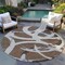 Homeroots 8' Brown Beige And Gray Round Abstract Washable Indoor Outdoor Area Rug 599114 - alternate 6