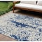 Homeroots 10' X 14' Navy Blue And Ivory Abstract Washable Indoor Outdoor Area Rug 612634 - alternate 1