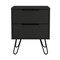 Homeroots 22" Black Wood Two Drawer Nightstand 478271 - alternate 1
