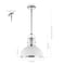 Jonathan Y Homer 13" 1-Light Modern Industrial Metal LED Dome Pendant, Chrome/White JYL9536C - alternate 8