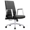 Leisuremod Aleen Office Chair in Upholstered Leather and Iron Frame with Swivel and Tilt, Black AO19BLL - alternate 1