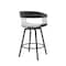 Homeroots 27" Light Gray and Black Fabric with Metal Swivel Counter Height Bar Chair 534453 - alternate 6