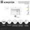 Kingston Brass 36" Cast Iron Single Bowl Undermount Kitchen Sink, 4-Hole with Strainer, White/Brushed Nickel KGCKUS3622118 - alternate 2