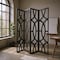 Homeroots 84" Black Solid Wood Folding Four Panel Screen Room Divider 342722 - alternate 2