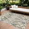 Homeroots 10' X 14' Ivory Green And Brown Floral Washable Indoor Outdoor Area Rug 605288 - alternate 1