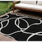 Homeroots 9' X 12' Black And Ivory Abstract Washable Indoor Outdoor Area Rug 597461 - alternate 1