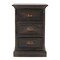 Homeroots Black Wash Three Drawer Nightstand 397617 - alternate 1