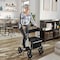 Flash Furniture HERCULES Folding Rollator Walker with Adjustable Height, 360 Swivel, and Hand Brakes in White/Black DC-HY8516L-WHTBLK-GG - alternate 9