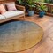Homeroots 8' Gold Round Ombre Washable Indoor Outdoor Area Rug 563714 - alternate 1
