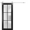 Sartodoors Sturdy Barn Door Frosted Tempered Glass Planum 2122 Black 36x96 Solid Core Modern Interior PLANUM2122BD-S-BLK-36 x 96 - alternate 1