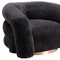 Homeroots 37" Black And Gold Faux Shearling And Upholstered Arm Chair 572301 - alternate 7