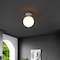 Jonathan Y Marcel Bistro 7.75" 1-Light Bohemian Farmhouse Iron/Frosted Glass LED Semi Flush Mount, Chrome/White JYL7499D - alternate 7