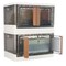 Home-Complete Set of 2 Collapsible Storage Bins 8.4 Gal Capacity Organizers with Lids, Double Doors, and Wheels ST-CLPBIN-LRG2 - alternate 1