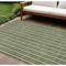 Homeroots 10' X 14' Olive Green And Ivory Striped Washable Indoor Outdoor Area Rug 595888 - alternate 1