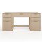 Martha Stewart Kayden Single-Drawer Desk w/Dual 3 Drawer File Cabinets in Light Natural w/Brushed Gold Hardware KHO-23042-TBFC2-LNT-GLD-MS - alternate 1
