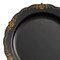 Smarty Had A Party 10" Black with Gold Vintage Rim Round Disposable Plastic Dinner Plates (120 Plates), 120PK 860BG-CASE - alternate 9