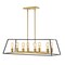 Jonathan Y Lloyd 35" 8-Light Farmhouse Industrial Iron Linear LED Pendant, Black/Brass Gold JYL6511A - alternate 10