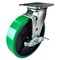 Hyw Products Heavy Duty Caster 8in Green Polyurethane on Cast Iron Wheel, Swivel with Brake 40-80S-A1-PC-TB(G) - alternate 1
