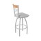 Holland Bar Stool Co Eleanor 36in Swivel Extra Tall Bar Stool, Anodized Nickel Finish, Medium Back and Graph Alpine Seat 880 - alternate 1