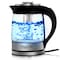 Megachef 1.9 Quart Cordless Glass and Stainless Steel Electric Tea Kettle with Tea Infuser MGKTL-1777 - alternate 1