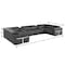 Homeroots Dark Gray Italian Leather Power Reclining U Shaped Eight Piece Corner Sectional With Console 634674 - alternate 13