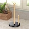 Gatco Kitchen Paper Towel Holder Stand, Matte Black/Brushed Brass 1447MXB - alternate 2