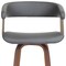 Homeroots 26" Gray And Wood Brown Faux Leather Swivel Counter Height Bar Chair 534466 - alternate 8