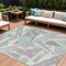 Homeroots 9' X 12' Lavender Mint Green And Ivory Geometric Washable Indoor Outdoor Area Rug 617942 - alternate 1