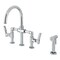 Kingston Brass Bridge Kitchen Faucet with Brass Sprayer, Polished Chrome KS2331TKL - alternate 1