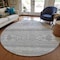 Homeroots 8' Silver Gray And Ivory Round Southwestern Washable Indoor Outdoor Area Rug 582856 - alternate 6