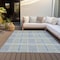 Homeroots 8' X 10' Denim Blue Green And Ivory Plaid Washable Indoor Outdoor Area Rug 597550 - alternate 7