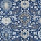 Homeroots 5' X 8' Navy Blue Charcoal And Ivory Damask Washable Indoor Outdoor Area Rug 599437 - alternate 6