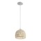 Jonathan Y Campana 8.25" 1-Light Bohemian Modern Woven Rope/Iron LED Pendant, Cream JYL6512C - alternate 1