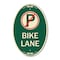Signmission No Parking Symbol Bike Lane, 12 Inch X 18 Inch Architectural Oval, Heavy Gauge Aluminum A-OV-G-1218-23817 - alternate 1