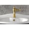 Kingston Brass One-Handle Single-Hole Bathroom Faucet with Push Pop-Up Drain, Brushed Brass KS3547RNX - alternate 5