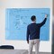 Fab Glass And Mirror Glass Dry Erase Board for Wall - Magnetic Glass Board with Blue Surface - Frameless (48in x 96in) MB48x96-SB606 - alternate 7