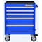 Westward WESTWARD Rolling Tool Cabinet, 5-Drawers, Powder Coated Blue, 27" W x 18" D x 33" H 32H896 - alternate 1
